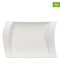 Villeroy & Boch 2er-Set: Servierplatten "NewWave" In Weiß - (L)21 X (B)15 Cm