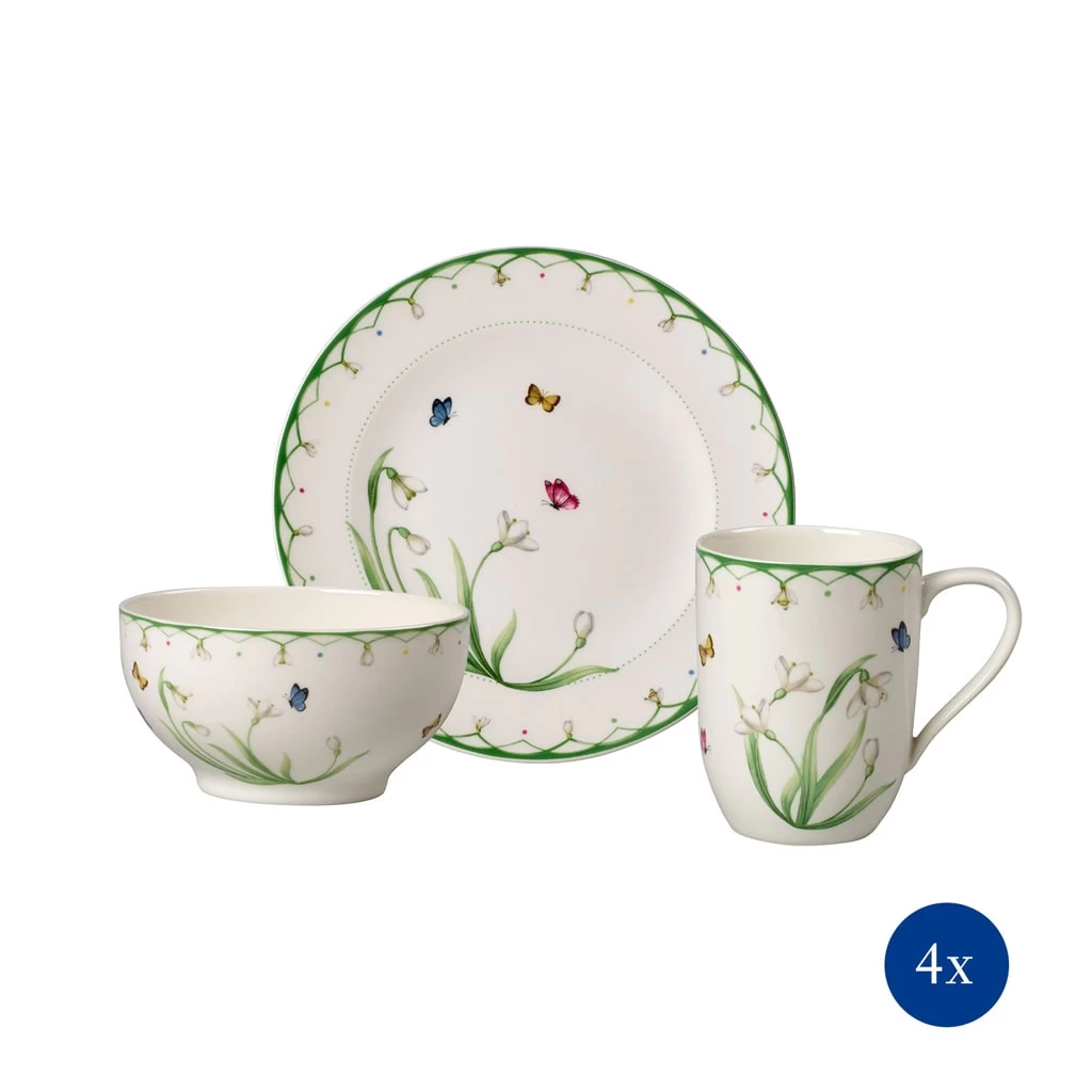 Villeroy & Boch Frühstücks-Set, 12tlg, Für 4 Pers Colourful Spring In Grün 1 Villeroy & Boch Frühstücks-Set, 12tlg, Für 4 Pers Colourful Spring In Grün