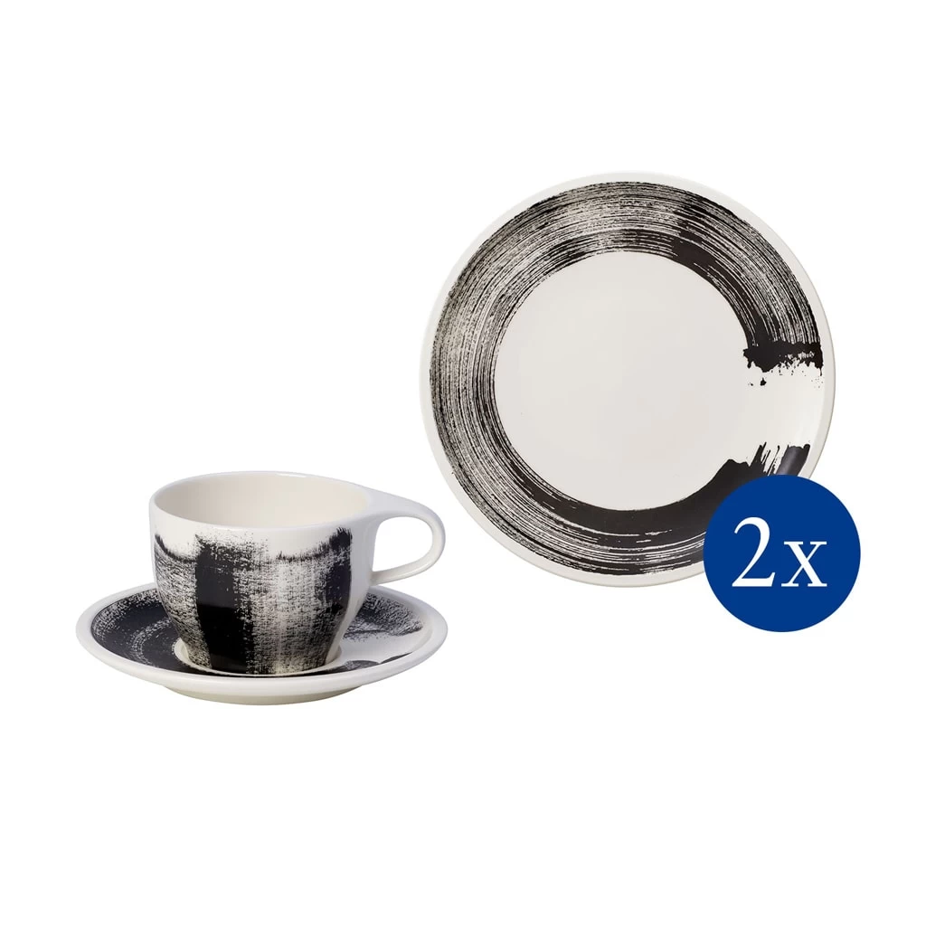 Villeroy & Boch Frühstücks-Set, 6-teilig, Für 2 Personen Coffee Passion Awake In Schwarz|weiß 1 Villeroy & Boch Frühstücks-Set, 6-teilig, Für 2 Personen Coffee Passion Awake In Schwarz|weiß