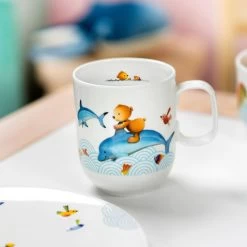 Villeroy & Boch Kinderbecher M.1 Henkel Groß Happy As A Bear In Blau -Villeroy & Boch villeroy and boch kinderbecher m 1 henkel gross happy as a bear in blau 2