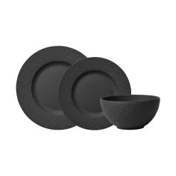 Villeroy & Boch Teller-Set, 12tlg, 4 Personen Manufacture Rock In Schwarz