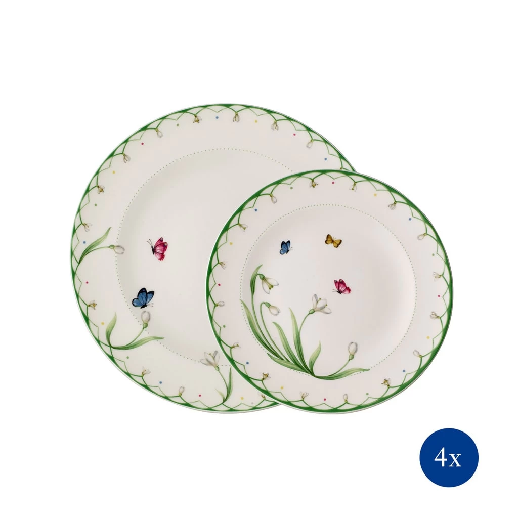 Villeroy & Boch Teller-Set, 8tlg, Für 4 Pers Colourful Spring In Grün 1 Villeroy & Boch Teller-Set, 8tlg, Für 4 Pers Colourful Spring In Grün
